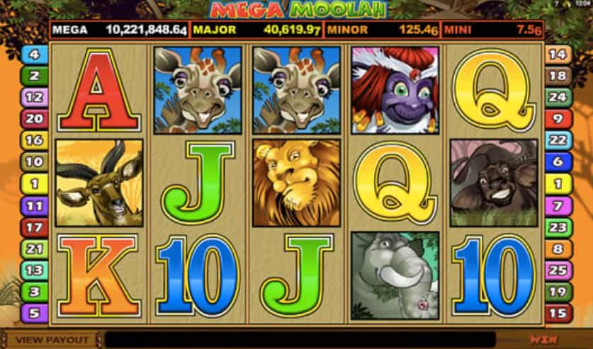 玩家回報率88.12%-Mega Moolah大頭彩老虎機